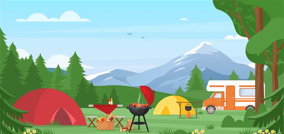 Camping Site  Illustration