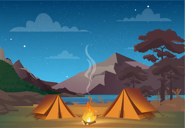Camping Site  Illustration