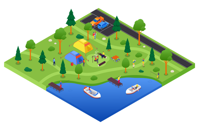 Camping site  Illustration