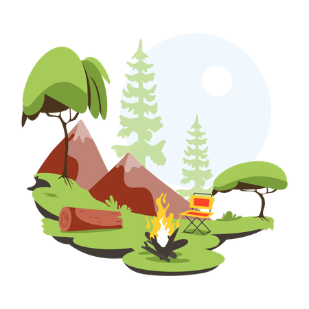 Camping Site  Illustration