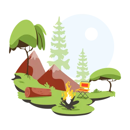 Camping Site  Illustration