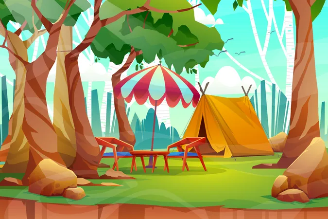 Camping tent Illustration