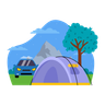 illustration camping tent