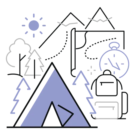 Camping Tent  Illustration