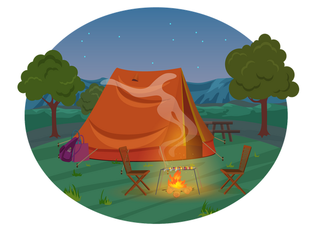 Camping tent  Illustration