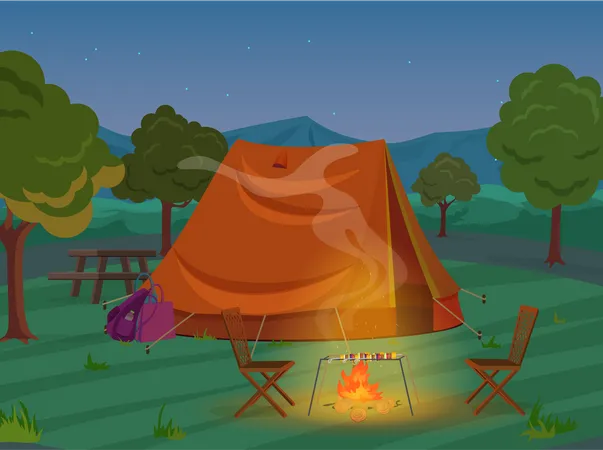 Camping tent  Illustration