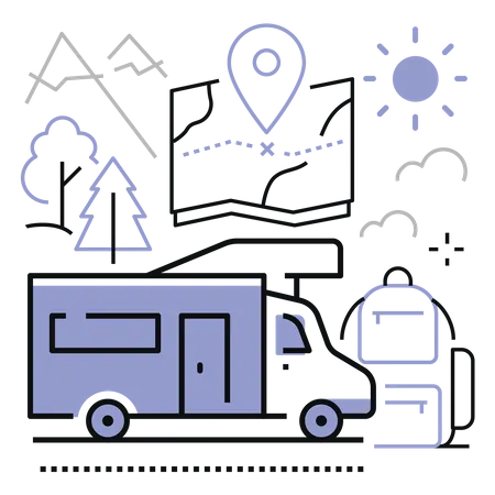 Camping Van Illustration