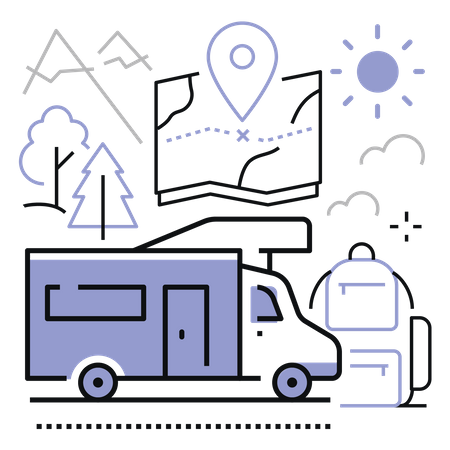 Camping Van  Illustration