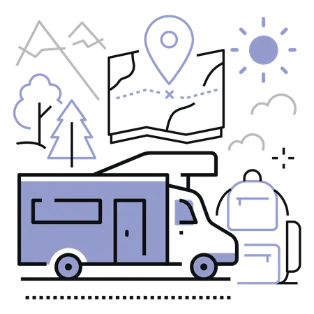 Camping Van  Illustration