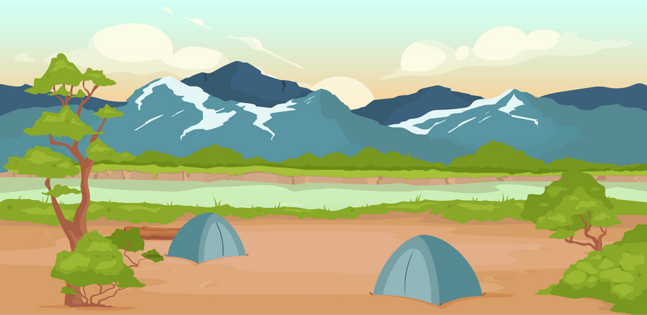 Campingplatz  Illustration