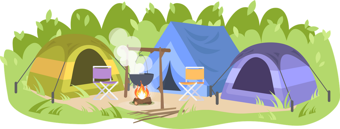 Campingplatz  Illustration