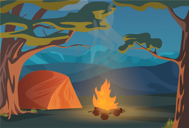 Campingplatz  Illustration