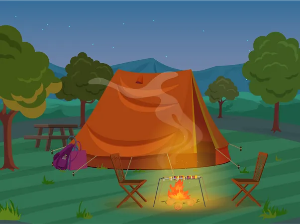 Camping Zelt  Illustration