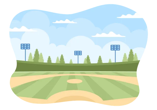 Campo de beisebol  Ilustração