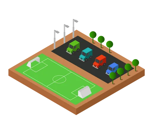 Campo de futebol  Ilustração