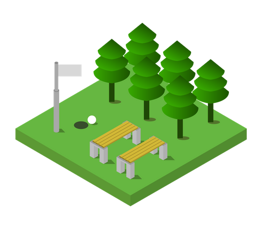 Campo de golf  Ilustración