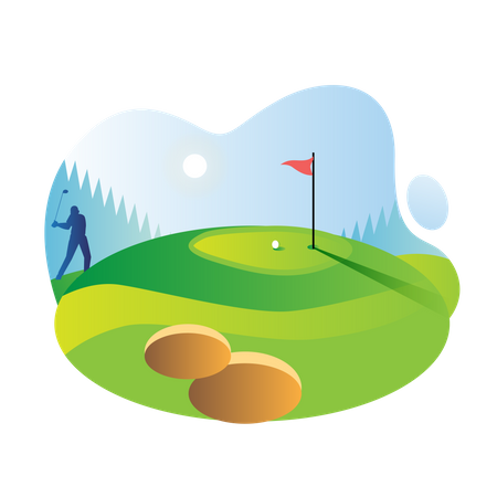 Campo de golf  Ilustración
