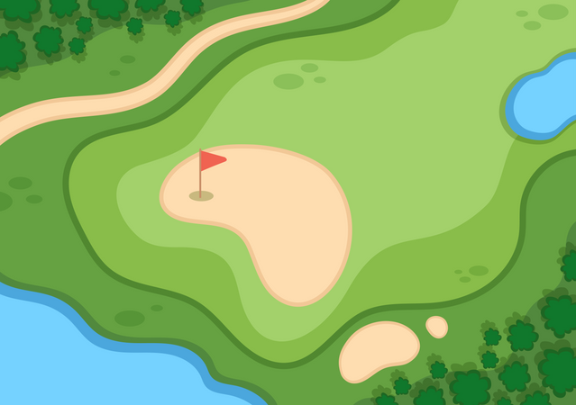 Campo de golfe  Ilustração