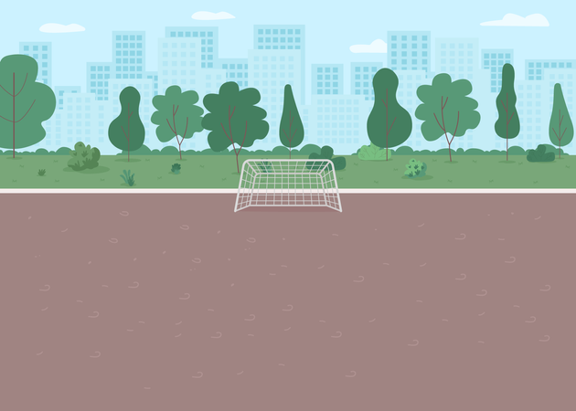 Campo urbano para jogo esportivo  Ilustração