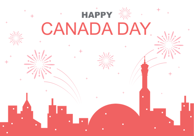 Canada Day Fireworks  Illustration