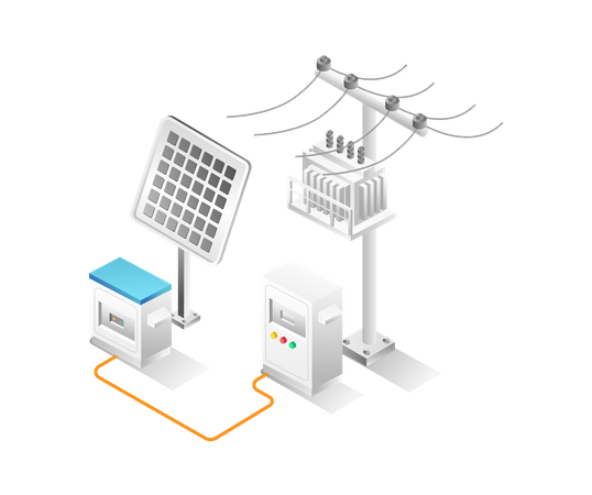 Canal de almacenamiento de energía solar.  Ilustración