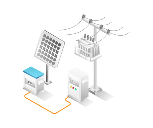 Canal de almacenamiento de energía solar.  Ilustración