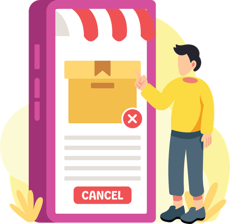 Cancel online product order  Illustration