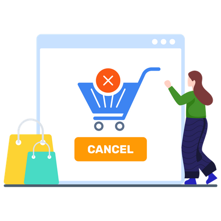 Cancelar itens do carrinho  Ilustração