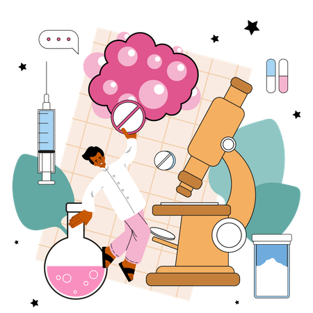 Cancer disease examination  Illustration