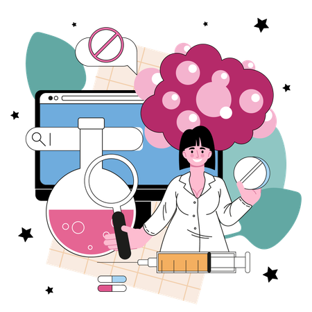 Cancer disease modern diagnostic and treatment  Illustration