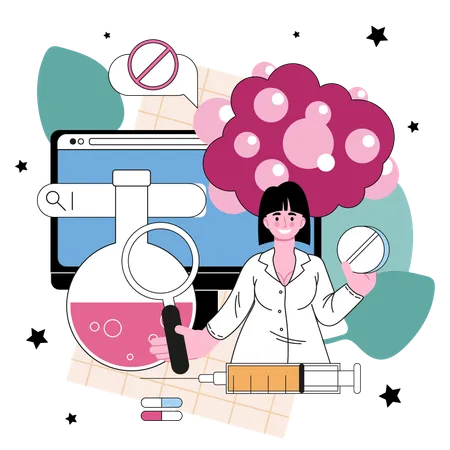 Cancer disease modern diagnostic and treatment  Illustration