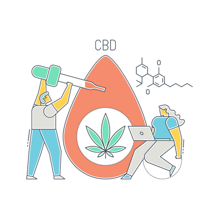 Cancer treatment using CBD oil  Illustration