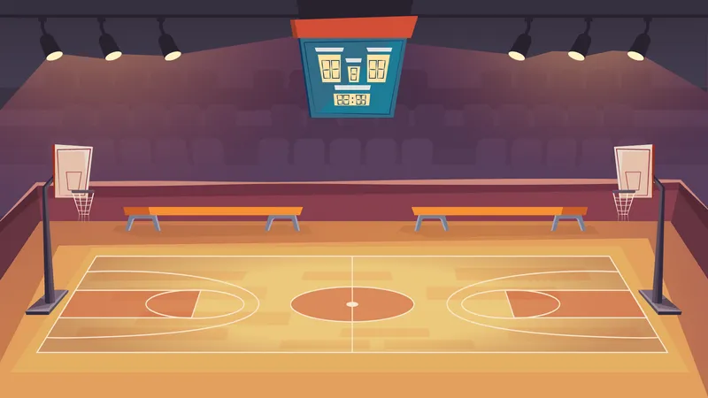 Cancha de baloncesto  Ilustración
