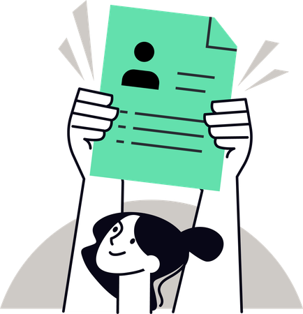 Candidat montrant une lettre de candidature  Illustration