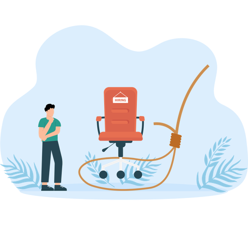 Candidate grabbing vacancy chair and human resources  Illustration