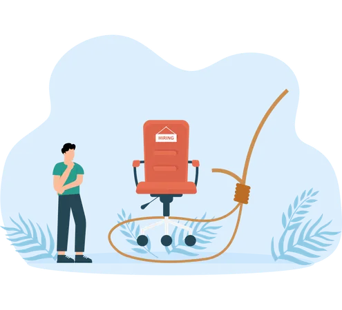 Candidate grabbing vacancy chair and human resources  Illustration