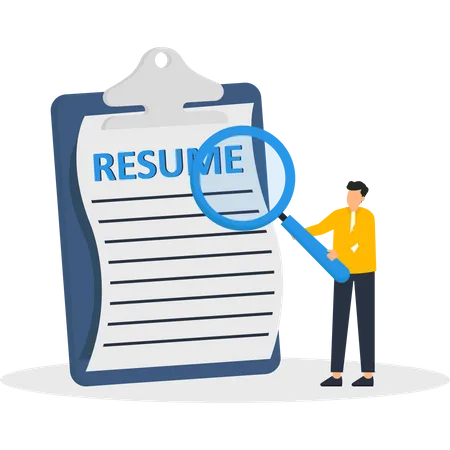 Candidate resume review by HR human resources hiring manager  Illustration