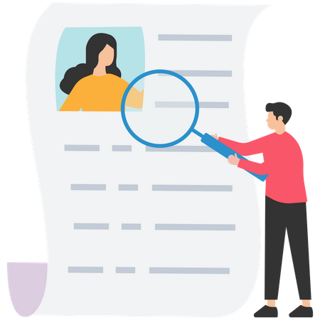 Candidate resume review by HR  Illustration