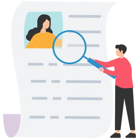 Candidate resume review by HR  Illustration