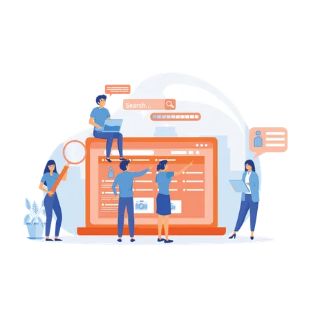 Candidate searching for new online job  Illustration