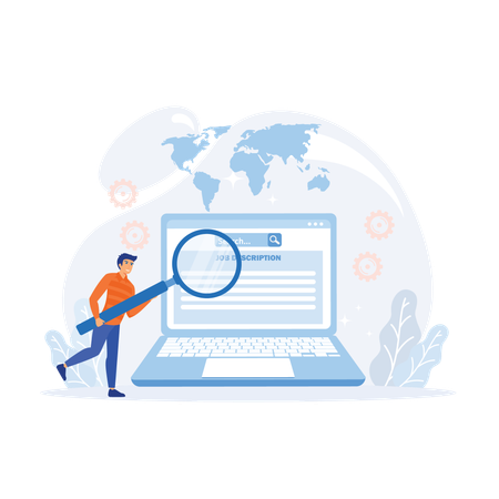 Candidate searching online job  Illustration