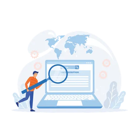 Candidate searching online job  Illustration