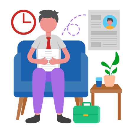 Candidate Waiting For Interview  Illustration