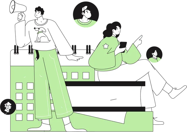 Candidates filling Digital Recruitment Form  Illustration