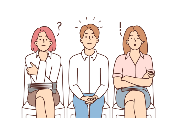 Candidates waiting for interview Illustration