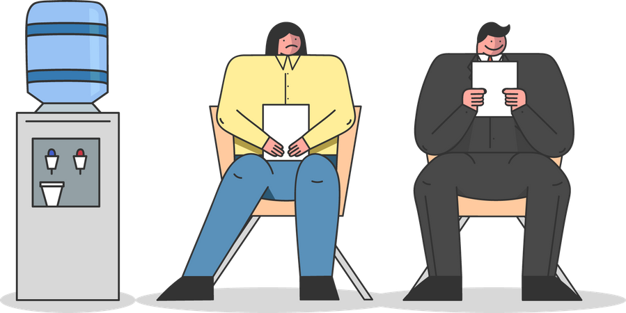 Candidates waiting for job interview  Illustration