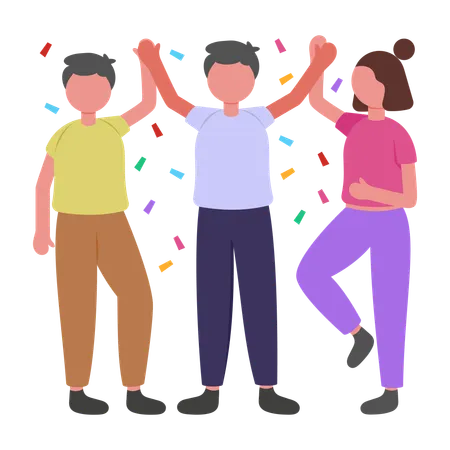 Candidates Winning elections doing Celebration  Illustration