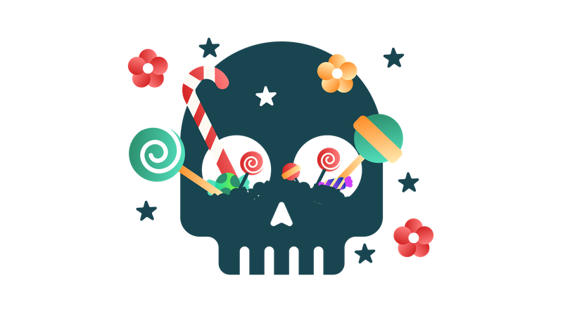 Candies at the Skull  Illustration