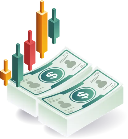 Candy analysis of trading money development  Illustration