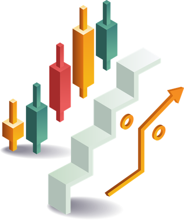 Candy chart and trading analyst ladder  Illustration